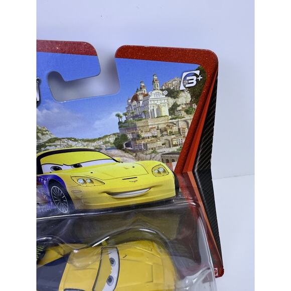NIB Disney Pixar Cars 2 #7 Jeff Gorvette 1:55 Diecast Car Mattel 2010 - Picture 3 of 8
